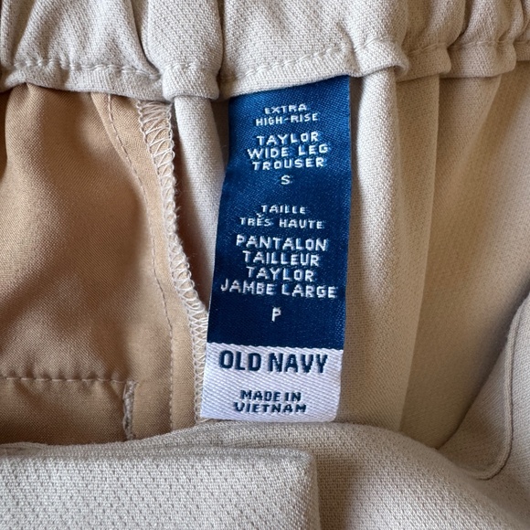 Old Navy Extra High Rise Taylor Wide Leg Trousers Cream Size Small Office Career - Picture 2 of 14